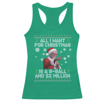 Funny Christmas Billy Meme Racerback Tank Top A 8 Ball and 2 Million Dollars Baby Uncle in Santa Suit - Wonder Print Shop