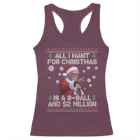 Funny Christmas Billy Meme Racerback Tank Top A 8 Ball and 2 Million Dollars Baby Uncle in Santa Suit - Wonder Print Shop