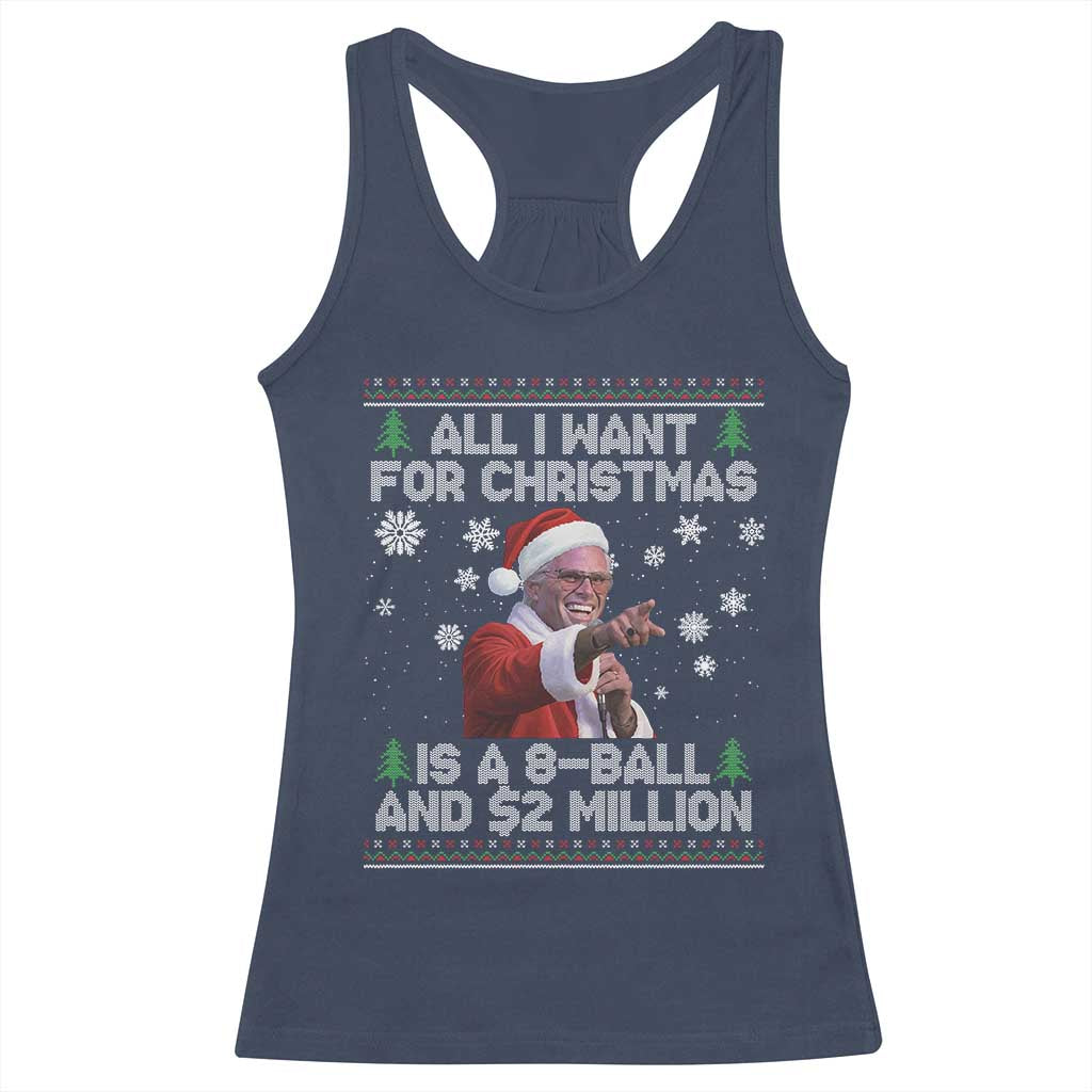 Funny Christmas Billy Meme Racerback Tank Top A 8 Ball and 2 Million Dollars Baby Uncle in Santa Suit - Wonder Print Shop