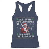 Funny Christmas Billy Meme Racerback Tank Top A 8 Ball and 2 Million Dollars Baby Uncle in Santa Suit - Wonder Print Shop