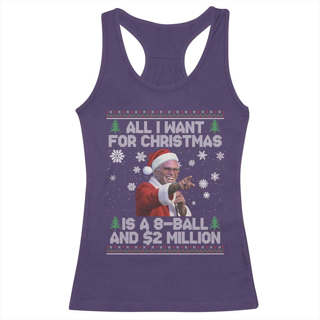 Funny Christmas Billy Meme Racerback Tank Top A 8 Ball and 2 Million Dollars Baby Uncle in Santa Suit - Wonder Print Shop