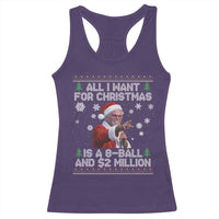 Funny Christmas Billy Meme Racerback Tank Top A 8 Ball and 2 Million Dollars Baby Uncle in Santa Suit - Wonder Print Shop