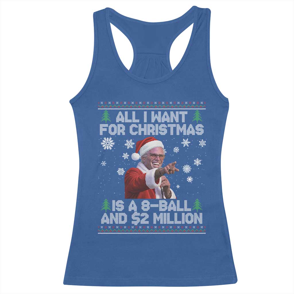 Funny Christmas Billy Meme Racerback Tank Top A 8 Ball and 2 Million Dollars Baby Uncle in Santa Suit - Wonder Print Shop