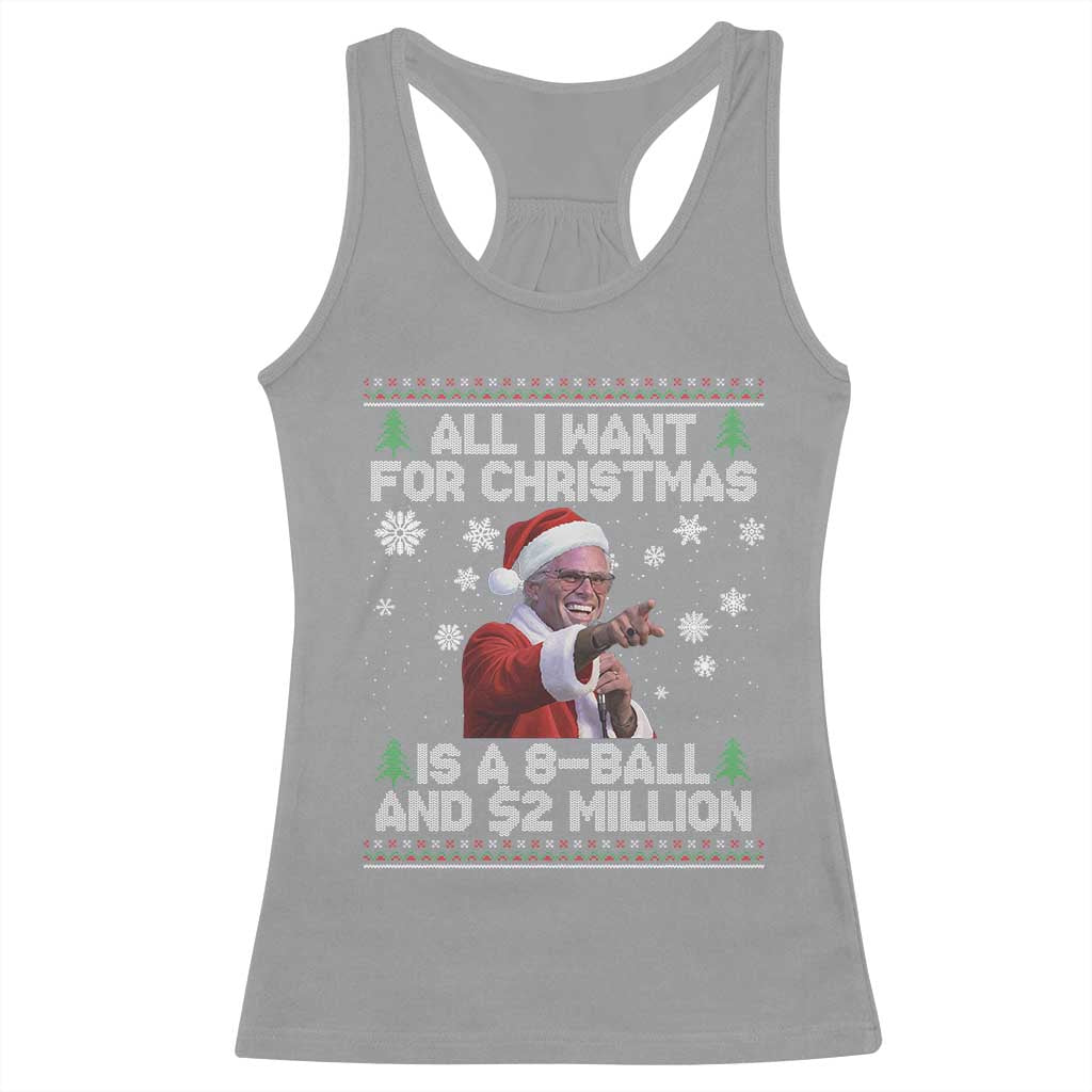 Funny Christmas Billy Meme Racerback Tank Top A 8 Ball and 2 Million Dollars Baby Uncle in Santa Suit - Wonder Print Shop