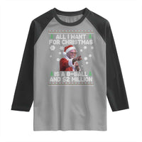 Funny Christmas Billy Meme Raglan Shirt A 8 Ball and 2 Million Dollars Baby Uncle in Santa Suit - Wonder Print Shop