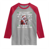 Funny Christmas Billy Meme Raglan Shirt A 8 Ball and 2 Million Dollars Baby Uncle in Santa Suit - Wonder Print Shop