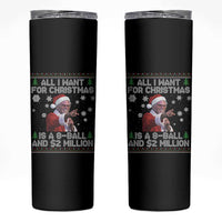 Funny Christmas Billy Meme Skinny Tumbler A 8 Ball and 2 Million Dollars Baby Uncle in Santa Suit - Wonder Print Shop