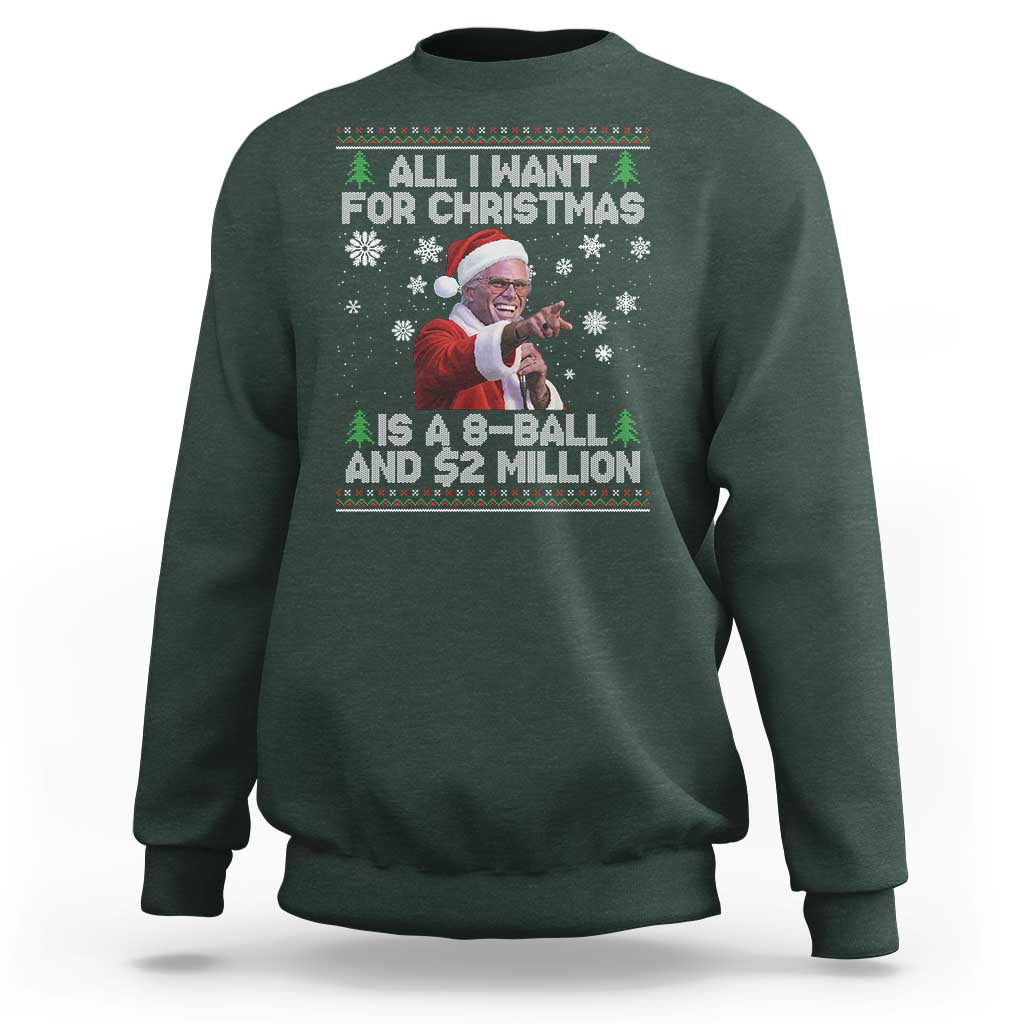 Funny Christmas Billy Meme Sweatshirt A 8 Ball and 2 Million Dollars Baby Uncle in Santa Suit - Wonder Print Shop