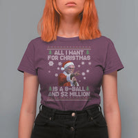 Funny Christmas Billy Meme T Shirt For Women A 8 Ball and 2 Million Dollars Baby Uncle in Santa Suit - Wonder Print Shop