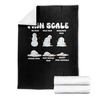 Funny Snowman Pain Scale Christmas Throw Blanket Melting Snowman Holiday Humor - Wonder Print Shop
