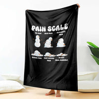 Funny Snowman Pain Scale Christmas Throw Blanket Melting Snowman Holiday Humor - Wonder Print Shop
