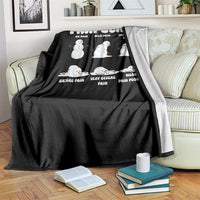 Funny Snowman Pain Scale Christmas Throw Blanket Melting Snowman Holiday Humor - Wonder Print Shop