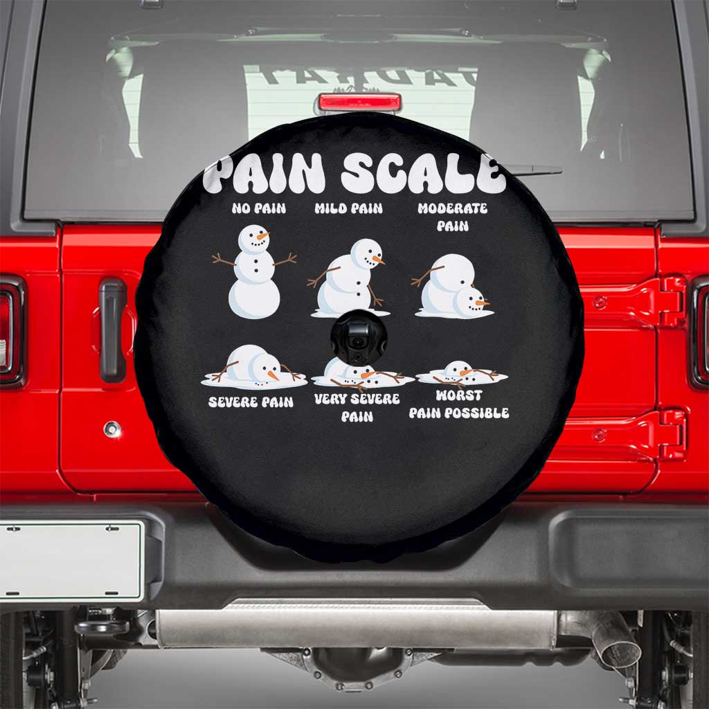 Funny Snowman Pain Scale Christmas Spare Tire Cover Melting Snowman Holiday Humor - Wonder Print Shop