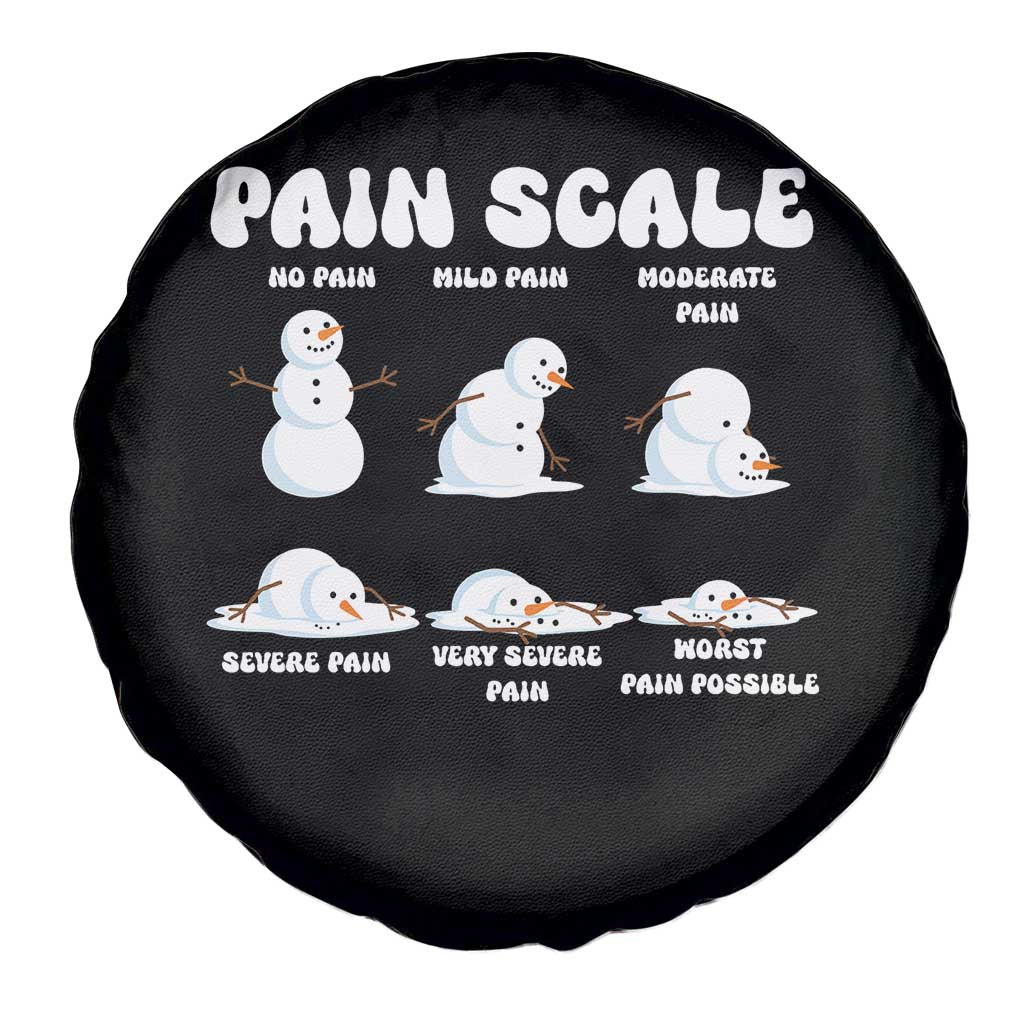 Funny Snowman Pain Scale Christmas Spare Tire Cover Melting Snowman Holiday Humor - Wonder Print Shop