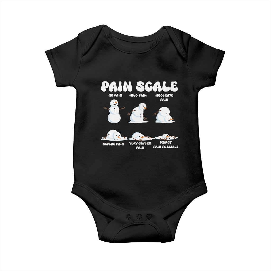 Funny Snowman Pain Scale Christmas Baby Onesie Melting Snowman Holiday Humor - Wonder Print Shop