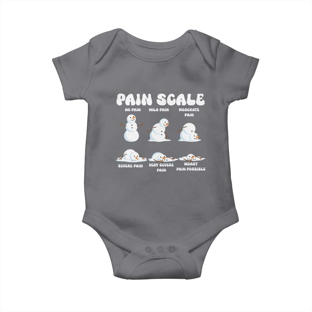 Funny Snowman Pain Scale Christmas Baby Onesie Melting Snowman Holiday Humor - Wonder Print Shop