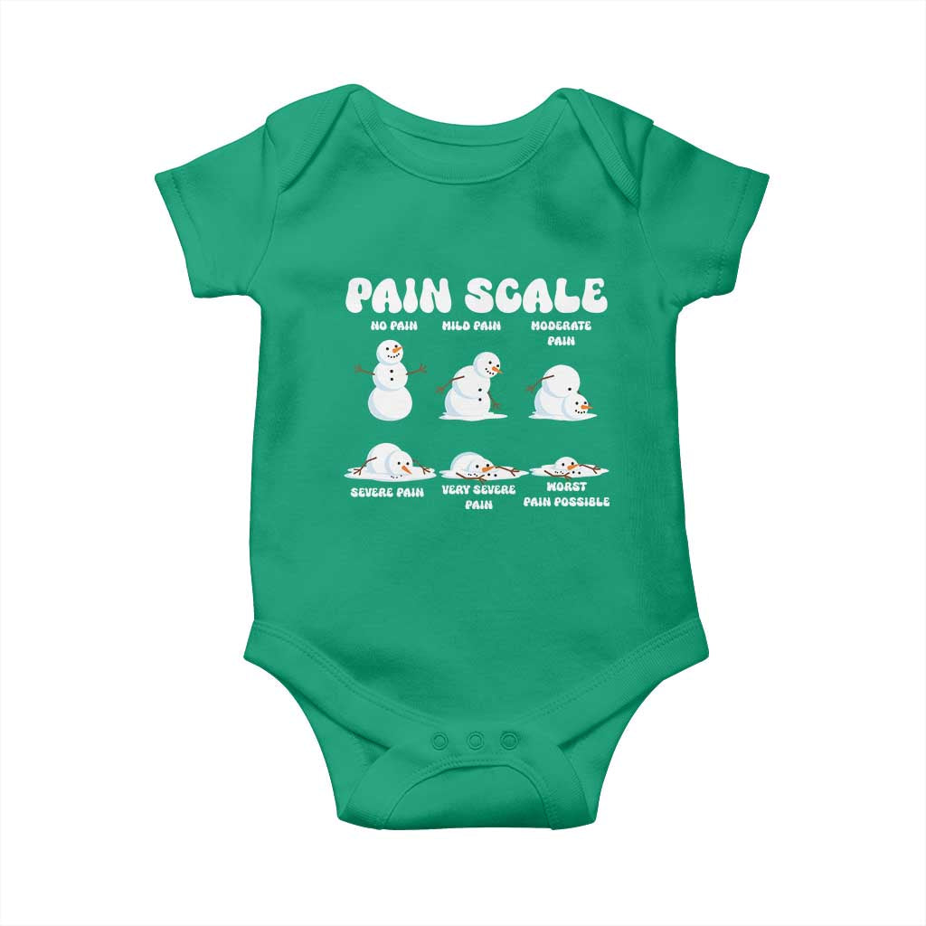 Funny Snowman Pain Scale Christmas Baby Onesie Melting Snowman Holiday Humor - Wonder Print Shop