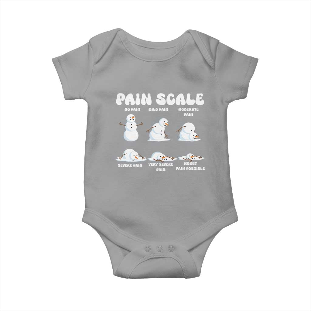 Funny Snowman Pain Scale Christmas Baby Onesie Melting Snowman Holiday Humor - Wonder Print Shop