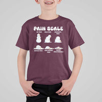 Funny Snowman Pain Scale Christmas T Shirt For Kid Melting Snowman Holiday Humor - Wonder Print Shop