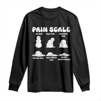 Funny Snowman Pain Scale Christmas Long Sleeve Shirt Melting Snowman Holiday Humor - Wonder Print Shop