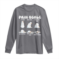 Funny Snowman Pain Scale Christmas Long Sleeve Shirt Melting Snowman Holiday Humor - Wonder Print Shop