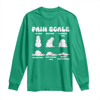 Funny Snowman Pain Scale Christmas Long Sleeve Shirt Melting Snowman Holiday Humor - Wonder Print Shop