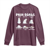 Funny Snowman Pain Scale Christmas Long Sleeve Shirt Melting Snowman Holiday Humor - Wonder Print Shop