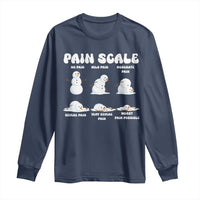 Funny Snowman Pain Scale Christmas Long Sleeve Shirt Melting Snowman Holiday Humor - Wonder Print Shop