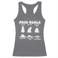 Funny Snowman Pain Scale Christmas Racerback Tank Top Melting Snowman Holiday Humor - Wonder Print Shop