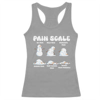 Funny Snowman Pain Scale Christmas Racerback Tank Top Melting Snowman Holiday Humor - Wonder Print Shop
