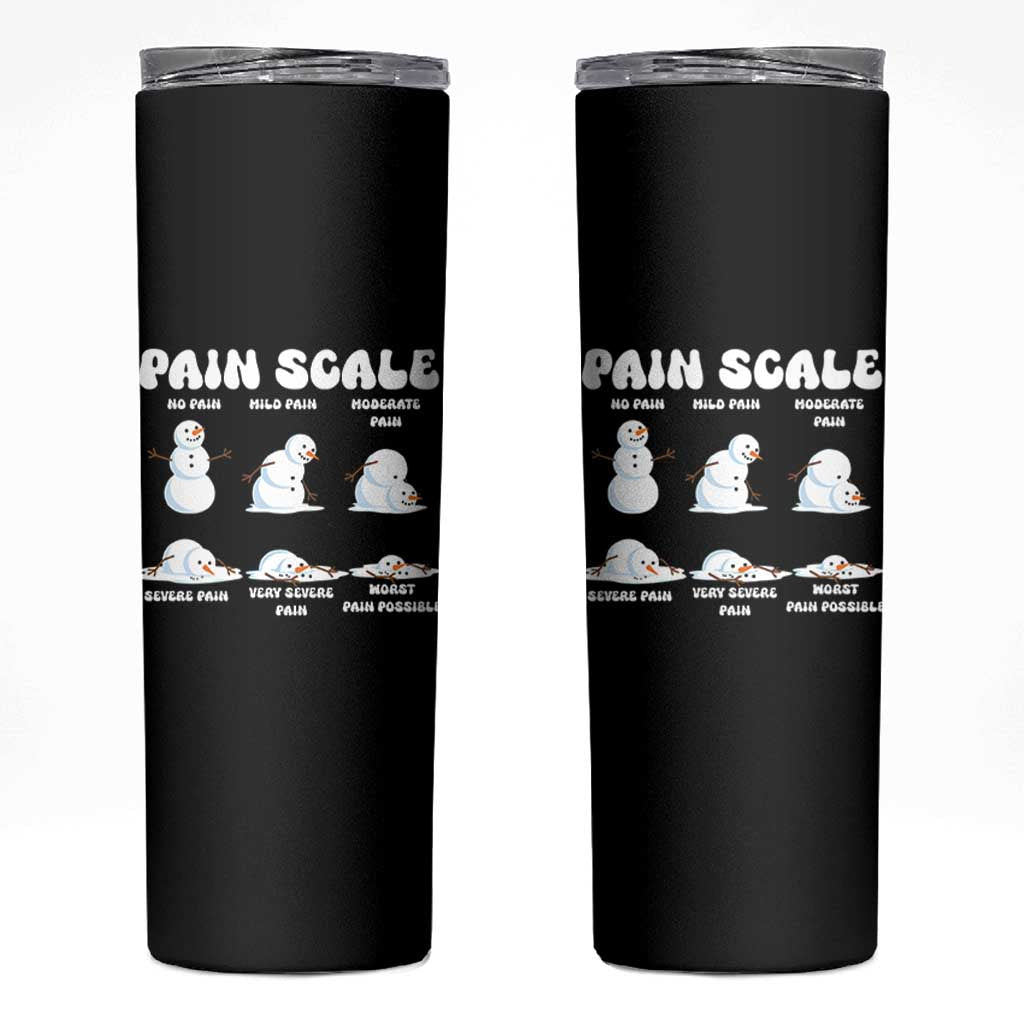 Funny Snowman Pain Scale Christmas Skinny Tumbler Melting Snowman Holiday Humor - Wonder Print Shop
