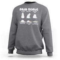 Funny Snowman Pain Scale Christmas Sweatshirt Melting Snowman Holiday Humor - Wonder Print Shop