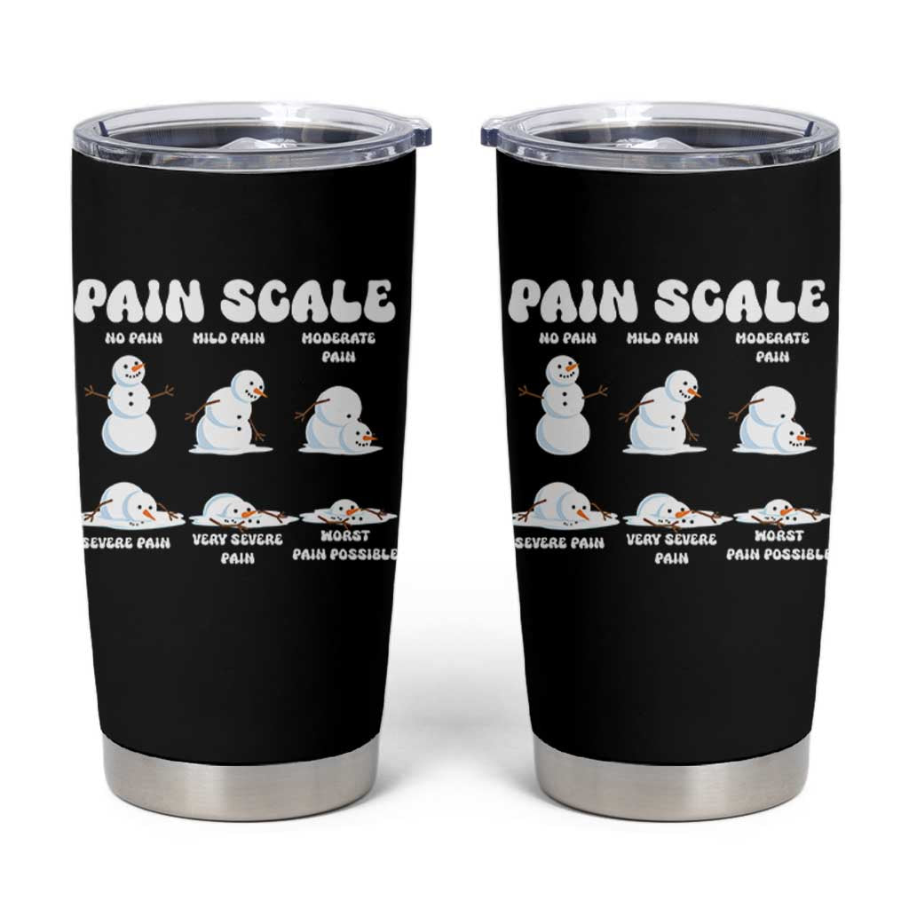 Funny Snowman Pain Scale Christmas Tumbler Cup Melting Snowman Holiday Humor - Wonder Print Shop