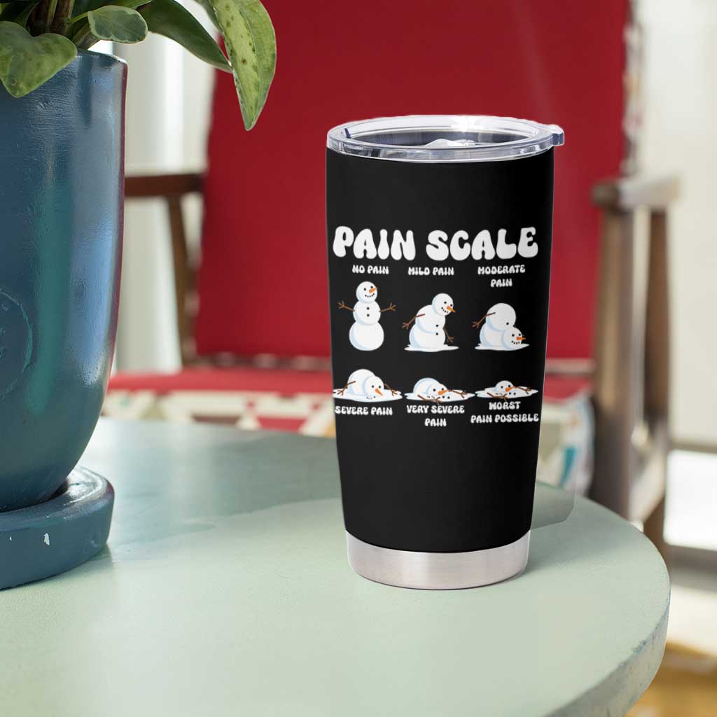 Funny Snowman Pain Scale Christmas Tumbler Cup Melting Snowman Holiday Humor - Wonder Print Shop
