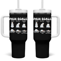 Funny Snowman Pain Scale Christmas Tumbler With Handle Melting Snowman Holiday Humor - Wonder Print Shop