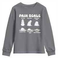 Funny Snowman Pain Scale Christmas Youth Sweatshirt Melting Snowman Holiday Humor - Wonder Print Shop