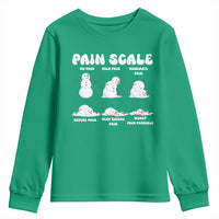 Funny Snowman Pain Scale Christmas Youth Sweatshirt Melting Snowman Holiday Humor - Wonder Print Shop