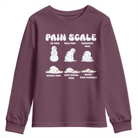 Funny Snowman Pain Scale Christmas Youth Sweatshirt Melting Snowman Holiday Humor - Wonder Print Shop