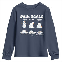 Funny Snowman Pain Scale Christmas Youth Sweatshirt Melting Snowman Holiday Humor - Wonder Print Shop