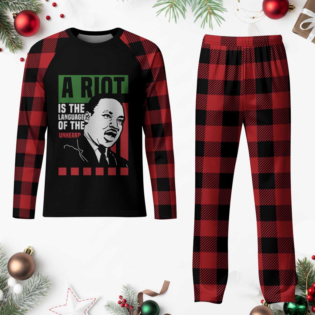 Martin Luther King MLK Plaid Pajama Set A Riot Is The Language Of The Unheard Civil Rights - Wonder Print Shop