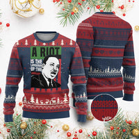 Martin Luther King MLK Ugly Christmas Sweater A Riot Is The Language Of The Unheard Civil Rights - Wonder Print Shop