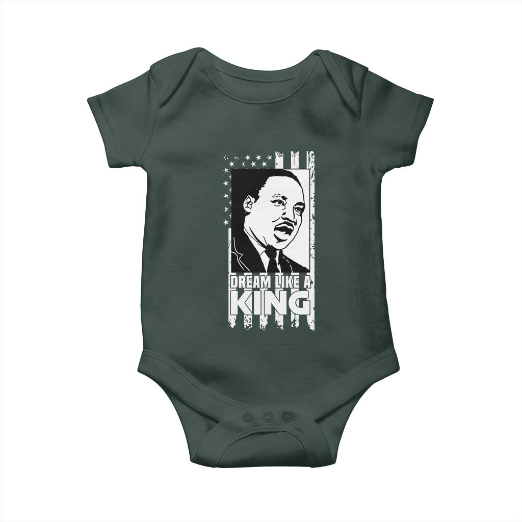 Martin Luther King MLK Baby Onesie Dream Like A King Black History American Flag