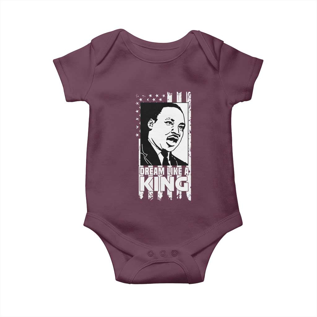 Martin Luther King MLK Baby Onesie Dream Like A King Black History American Flag