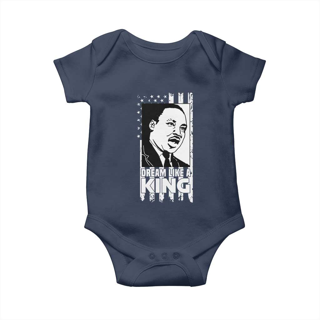 Martin Luther King MLK Baby Onesie Dream Like A King Black History American Flag