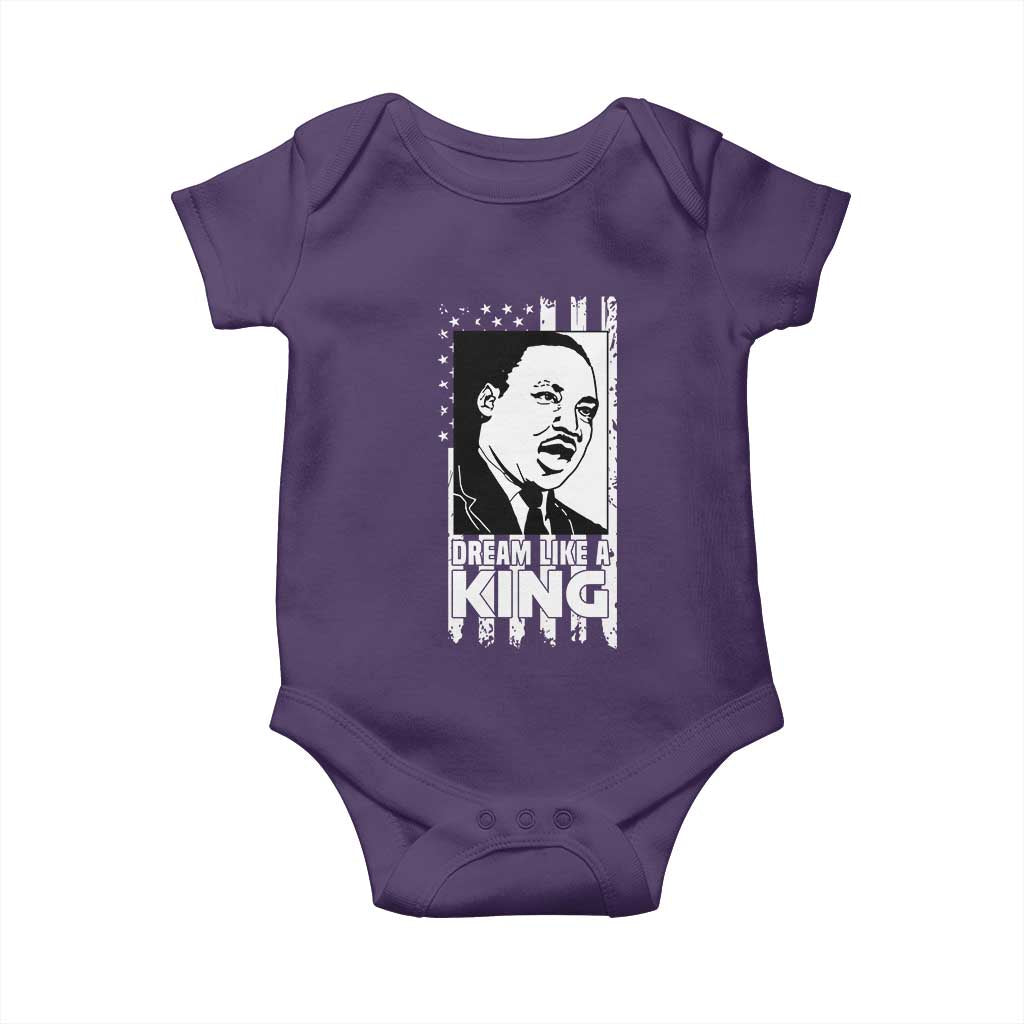 Martin Luther King MLK Baby Onesie Dream Like A King Black History American Flag