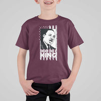 Martin Luther King MLK T Shirt For Kid Dream Like A King Black History American Flag - Wonder Print Shop