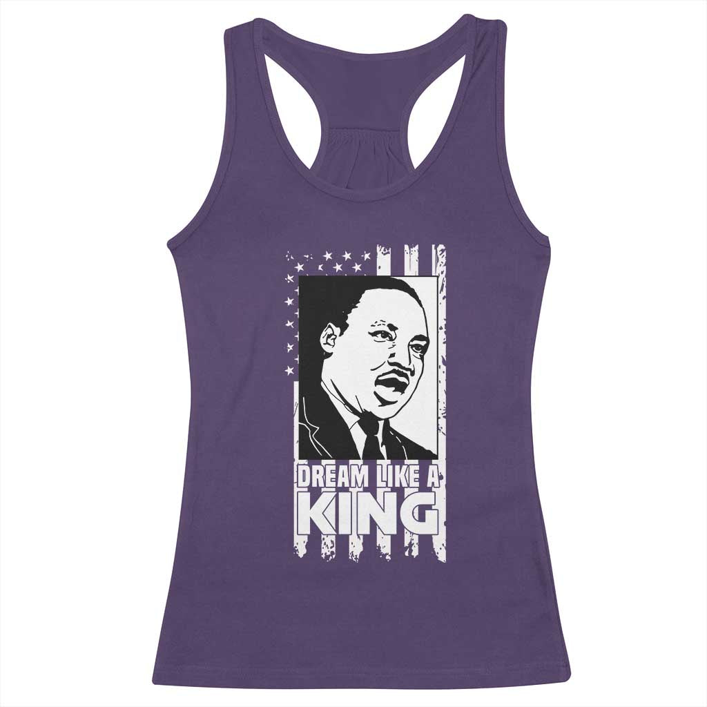 Martin Luther King MLK Racerback Tank Top Dream Like A King Black History American Flag