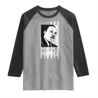 Martin Luther King MLK Raglan Shirt Dream Like A King Black History American Flag