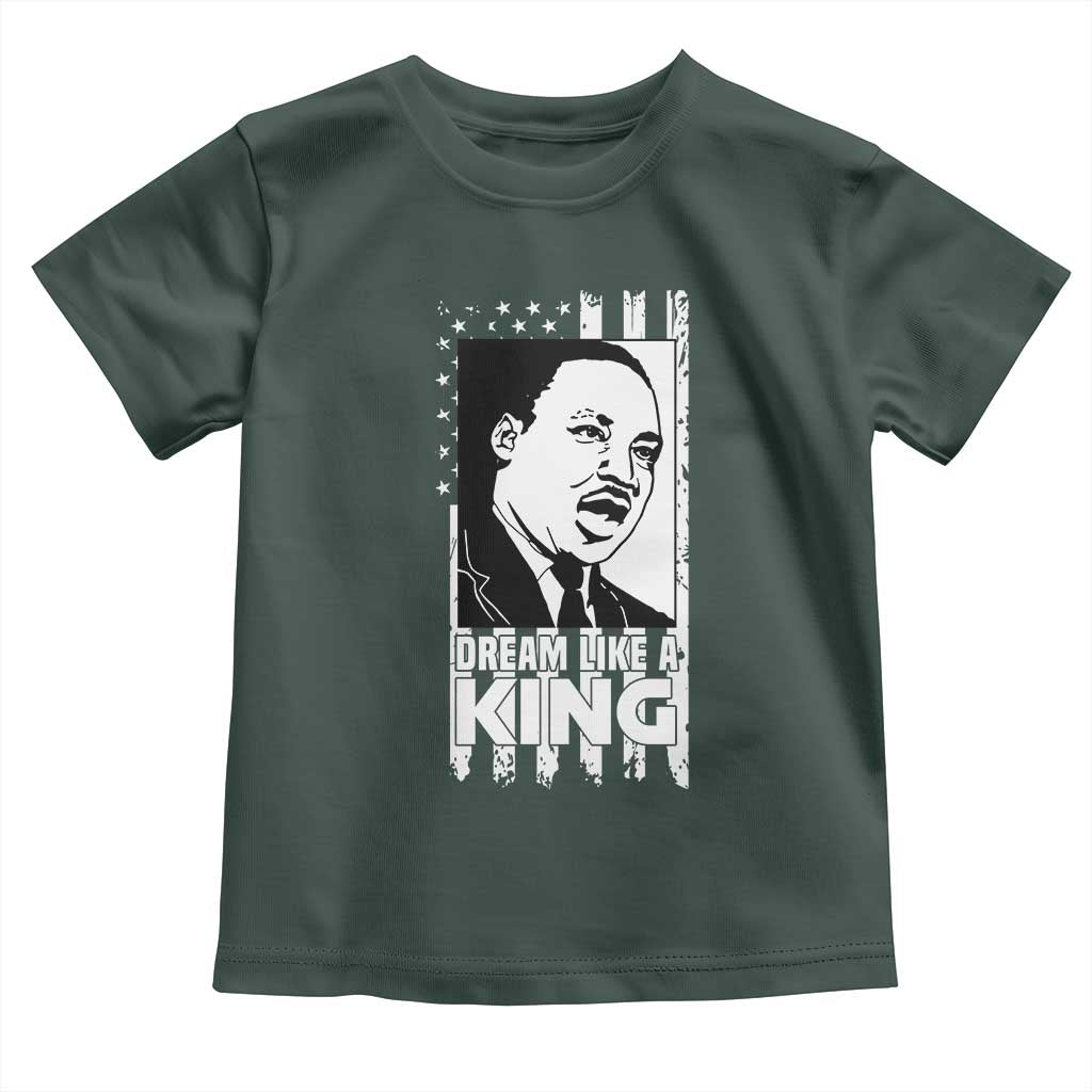 Martin Luther King MLK Toddler T Shirt Dream Like A King Black History American Flag