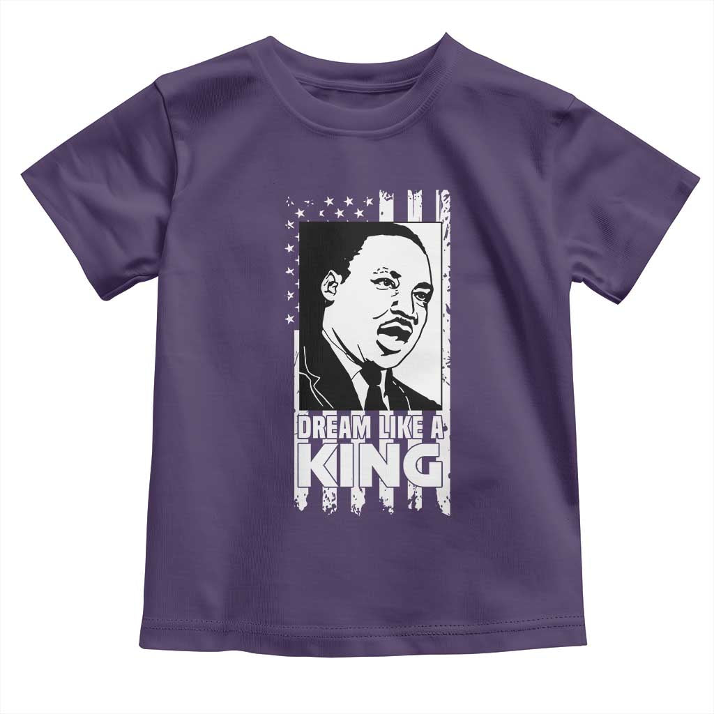 Martin Luther King MLK Toddler T Shirt Dream Like A King Black History American Flag